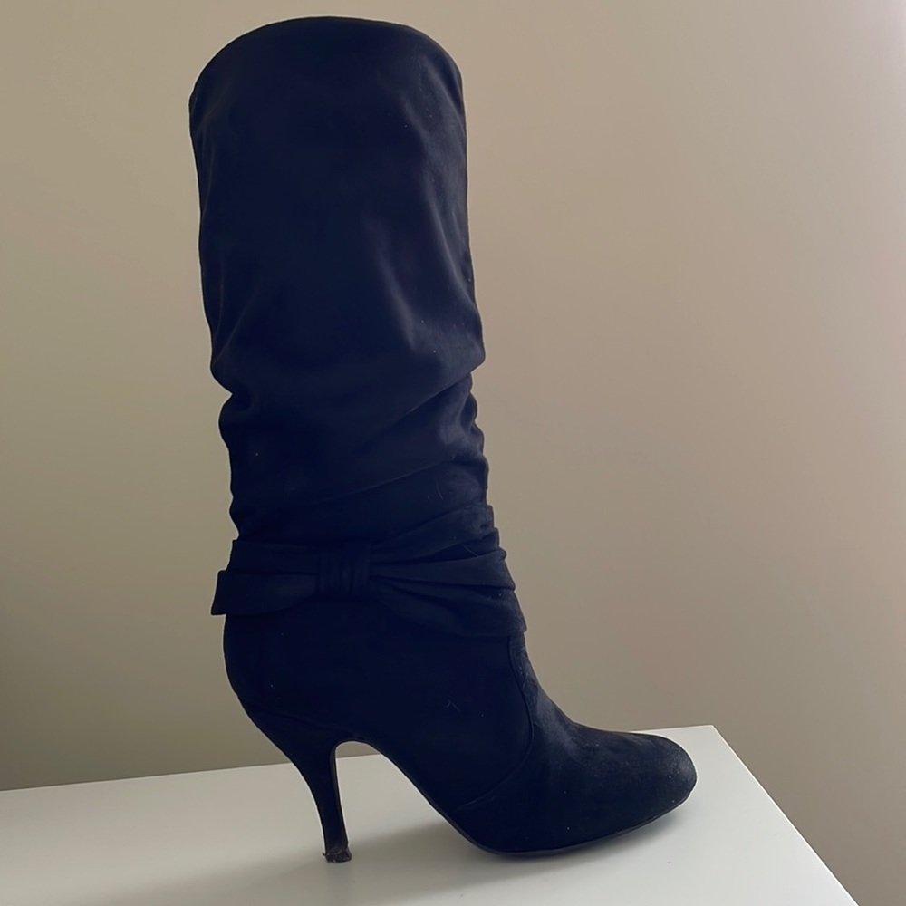 Charlotte Russe knee high zip up heels